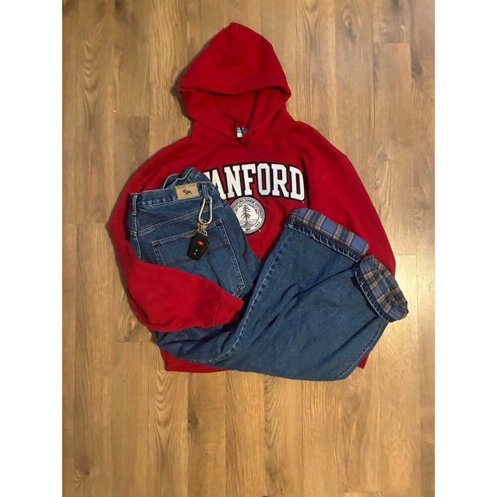 Champion Eco Fleece Stanford University Crimson Red Hoodie Mens XL Seal Logo